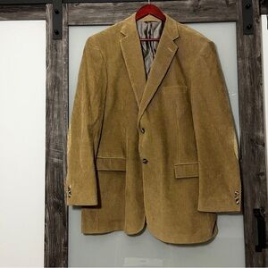 Cianni Cellini Men's 46L Brown Plush Corduroy Blazer Sport Coat Academia Grandpa